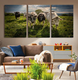67277447-MGV-CV-36X24-Farmhouse Wall Art – Herd of Cows Canvas Print, Rustic Country Pasture Photography Decor for Bedroom, Living Room, Office, Ranch,