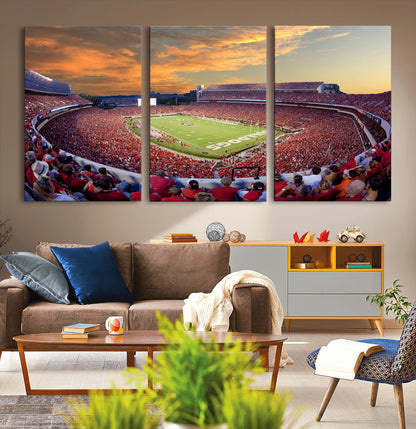 73680988-MGV-CV-36X24-Sanford Stadium Wall Art – Georgia Bulldogs Football Sunset Game Canvas Print, College Sports Decor for Man Cave, Bar, Office, or