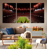 73358115-MGV-CV-36X24-Tennessee Volunteers Wall Art – Neyland Stadium Fireworks Night Game Canvas Print, Vols Football Checkerboard Endzone Sports Decor