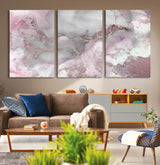 16416-MGV-CV-36X24-Blush Marble Wall Art Canvas Print, Framed Rose Gold Art Picture Print, Pink Cloudy Perfect Modern Glam Decor Artwork