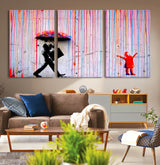 69505-MGV-CV-36X24-Graffiti Girl Wall Art Canvas Print, Framed Urban Contrast Art Picture Print, Vibrant Graffiti Perfect Urban Pop Decor Artwork