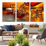 18250-MGV-CV-36X24-Whiskey Pour Wall Art – Captivating Whiskey Splash Canvas Print, Elegant Bar or Home Lounge Decor for Office, Man Cave or Living