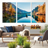 32962-MGV-CV-36X24-Mountain Lake Wall Art – Tranquil Autumn Landscape Canvas Print, Nature Reflection Decor for Living Room, Bedroom, Office or Cabin