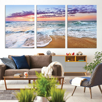 53006-MGV-CV-36X24-Ocean Beach Sunset Wall Art – Vibrant Seascape Canvas Print, Coastal Home Decor for Living Room, Bedroom, Office or Beach House