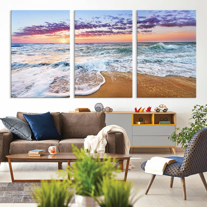 53006-MGV-CV-36X24-Ocean Beach Sunset Wall Art – Vibrant Seascape Canvas Print, Coastal Home Decor for Living Room, Bedroom, Office or Beach House