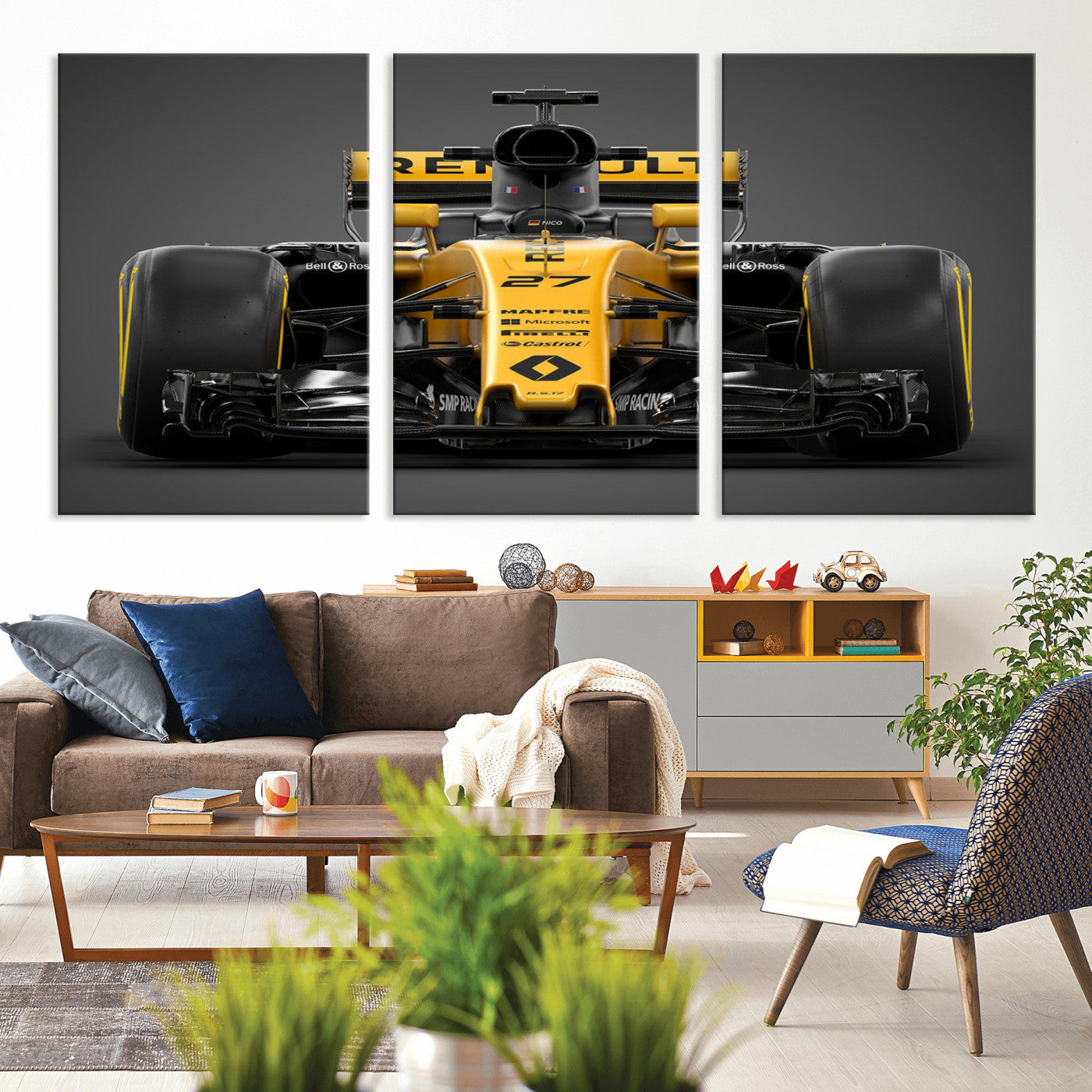 62882-MGV-CV-36X24-Renault F1 Racing Car Print - High-Performance Formula 1 Motorsport Wall Art, Perfect Gift for Racing Fans and Car Enthusiasts