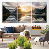 78842-MGV-CV-36X24-Sunrise Mountain Reflection Wall Art – Stunning Nature Landscape Canvas Print for Home, Office, Living Room or Relaxing Space