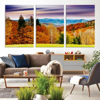 58007-MGV-CV-36X24-Autumn Mountain Landscape Wall Art – Stunning Fall Forest Canvas Print, Cozy Nature Decor for Home or Office
