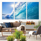 37494-MGV-CV-36X24-Ocean Wave Canvas Art – Stunning Blue Wave Photography, Coastal Wall Decor for Living Room, Bedroom or Office