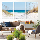 58498-MGV-CV-36X24-White Sandy Beach Wall Art – Panoramic Coastal Canvas Print, Ocean View Decor for Living Room, Bedroom, Office, Relaxing Seaside