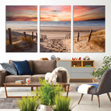 78111-MGV-CV-36X24-Sunset Pathway Wall Art – Panoramic Coastal Canvas Print, Tranquil Beach Decor for Living Room, Office or Bedroom