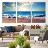 50522-MGV-CV-36X24-Ocean Sunrise Wall Art – Peaceful Beach Waves and Golden Horizon Canvas Print, Coastal Seascape Decor for Home or Office