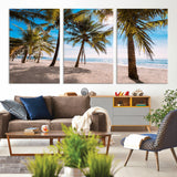 98175-MGV-CV-36X24-Tropical Palm Beach Wall Art – Relaxing Ocean Shore Canvas Print with Palm Trees, Coastal Summer Decor for Living Room, Bedroom or
