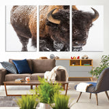 65605-MGV-CV-36X24-Snow Bison Wall Art – Close Up Buffalo Canvas Print, Rustic Western Wildlife Photography, Farmhouse Cabin Lodge Decor for Living