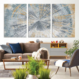 17631-MGV-CV-36X24-Radiant Burst Wall Art – Abstract Sunburst Canvas Print in Blue and Gold, Modern Geometric Painting for Living Room, Office or