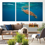 91440-MGV-CV-36X24-Sea Turtle Wall Art – Ocean Turtle Canvas Print, Underwater Marine Life Decor for Living Room, Office, Beach House or Bathroom