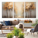95004-MGV-CV-36X24-Autumn Forest Path Wall Art – Hand Painted Canvas Print with Golden Trees, Modern Nature Landscape Decor for Living Room, Bedroom
