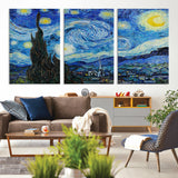 39177-MGV-CV-36X24-Starry Night Wall Art – Vincent van Gogh Famous Painting Canvas Print, Timeless Starry Sky Decor for Living Room, Bedroom or