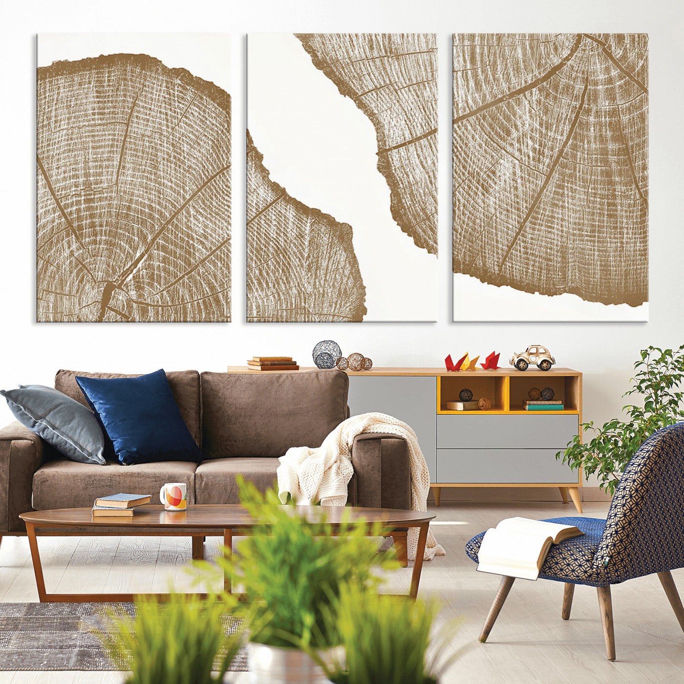 99692-MGV-CV-36X24-Tree Ring Linocut Wall Art Canvas Print, Framed Wood Cut Art Picture Print, Tree Rings Perfect Minimalist Rustic Decor Artwork