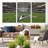 14834-MGV-CV-36X24-Dallas Att Stadium Wall Art Canvas Print, Framed Texas NFL Stadium Art Picture Print, American Football Stadium Perfect Sports