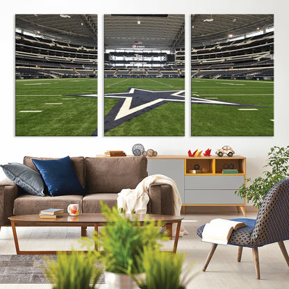 14834-MGV-CV-36X24-Dallas Att Stadium Wall Art Canvas Print, Framed Texas NFL Stadium Art Picture Print, American Football Stadium Perfect Sports