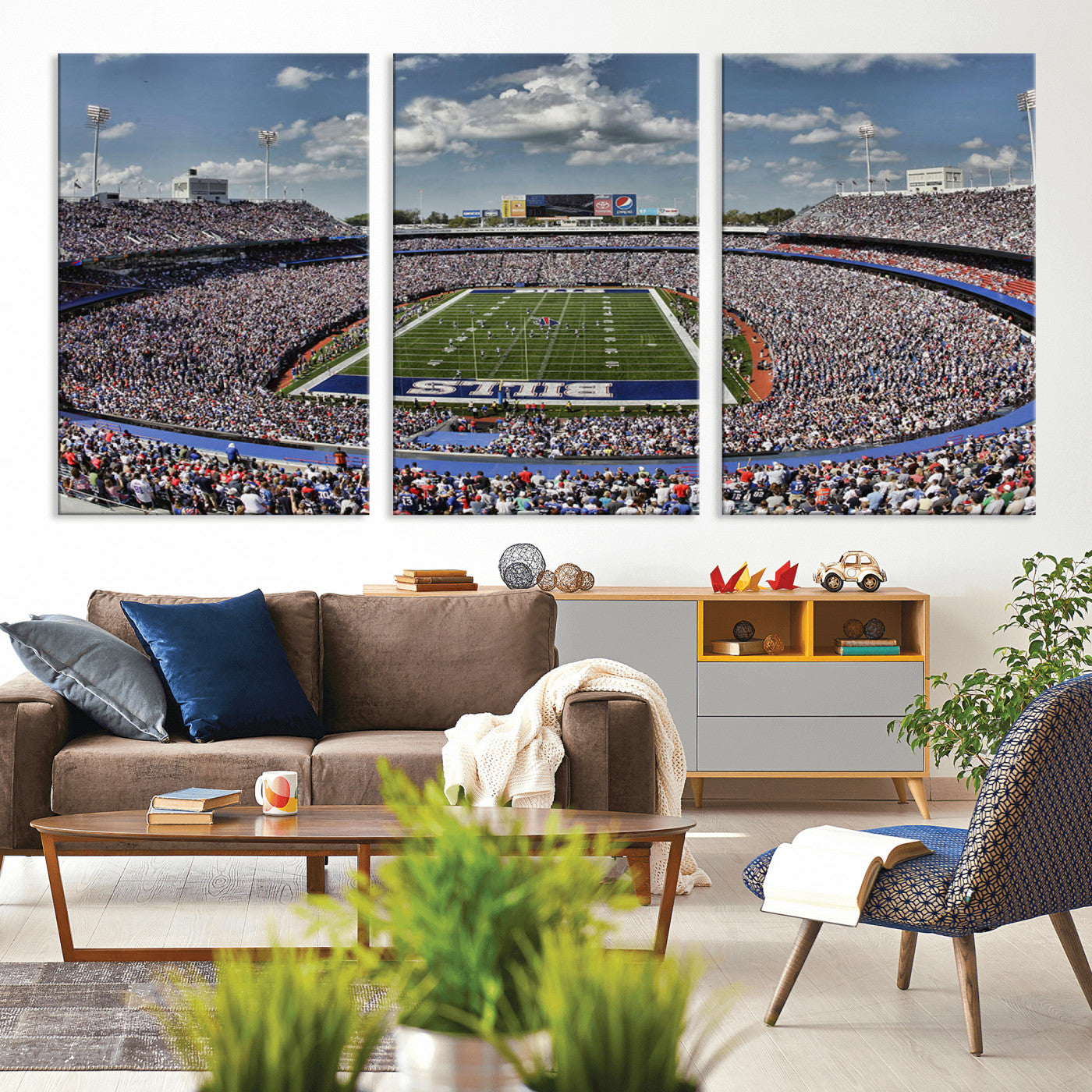 76491-MGV-CV-36X24-Buffalo Bills Stadium Wall Art Canvas Print, Framed Bills Stadium Art Picture Print, Highmark Stadium Perfect Sport Room Decor