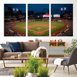 38612-MGV-CV-36X24-Busch Stadium Wall Art Canvas Print, Framed Missouri Stadium Art Picture Print, Busch Stadium Field Perfect Sports Room Decor