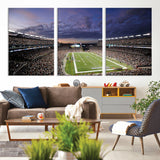 52712-MGV-CV-36X24-Gillette Stadium Field Wall Art Canvas Print, Framed Massachusetts Stadium Art Picture Print, Gillette Stadium Perfect Sport Room