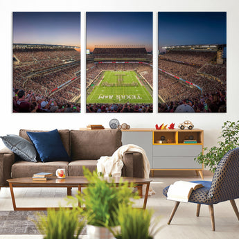 17421-MGV-CV-36X24-Kyle Field Wall Art Canvas Print, Framed Texas Stadium Art Picture Print, Kyle Field Stadium Perfect Sport Room Decor Artwork