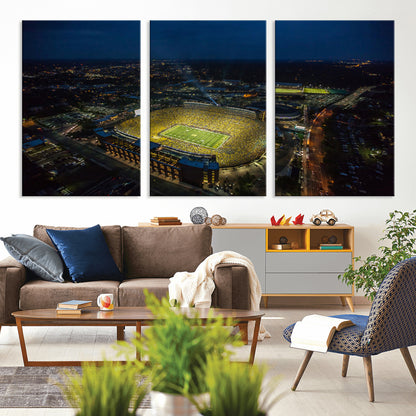 52519-MGV-CV-36X24-Michigan Football Stadium Wall Art Canvas Print, Framed Michigan Stadium Art Picture Print, Michigan Wolverines Field Perfect