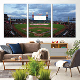 44631-MGV-CV-36X24-Oracle Park Stadium Wall Art Canvas Print, Framed San Francisco Giants Art Picture Print, Giants Stadium Field Perfect Sports Room