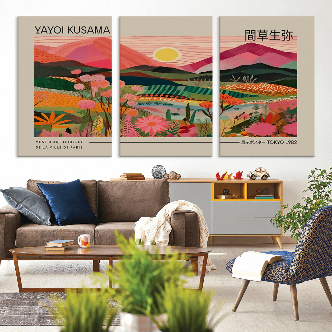 18304-MGV-CV-36X24-Sunset Mountain Landscape Wall Art – Panoramic Abstract Nature Canvas Print, Vibrant Wall Decor for Living Room, Bedroom, Office,