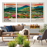 54215-MGV-CV-36X24-Yayoi Kusama Wall Art – Panoramic Japanese Landscape Canvas Print, Modern Abstract Nature Decor for Office, Bedroom or Living Room