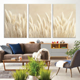 81444-MGV-CV-36X24-Pampas Grass Wall Art Canvas Print, Framed Beige Pampas Grass Art Picture Print, Minimalist Beige Perfect Minimalist Nature Decor