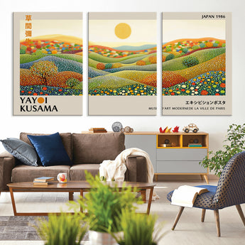 33864-MGV-CV-36X24-Pointillism Yayoi Wall Art Canvas Print, Framed Yayoi Kusama Art Picture Print, Yayoi Kusama Dot Perfect Abstract Nature Decor