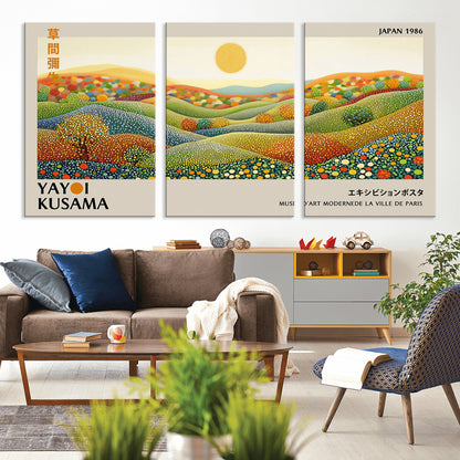 33864-MGV-CV-36X24-Pointillism Yayoi Wall Art Canvas Print, Framed Yayoi Kusama Art Picture Print, Yayoi Kusama Dot Perfect Abstract Nature Decor