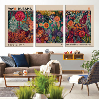 51280-MGV-CV-36X24-Abstract Yayoi Kusama Wall Art Canvas Print, Framed Japanese Wabi Sabi Art Picture Print, Yayoi Kusama Perfect Abstract Modern