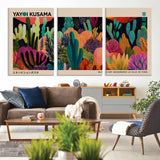 45711-MGV-CV-36X24-Yayoi Kusama Wall Art Canvas Print, Framed Abstract Yayoi Kusama Art Picture Print, Japanese Wabi Sabi Perfect Modern Abstract