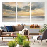 45544-MGV-CV-36X24-Ocean Sunset Wall Art – Serene Seascape Canvas Print with Golden Sky and Calm Water, Coastal Beach Artwork for Living Room,