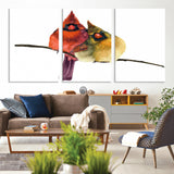 67752-MGV-CV-36X24-Cardinal Couple Wall Art – Male and Female Cardinal Canvas Print, Romantic Bird Artwork for Nature Lovers, Living Room, Bedroom,