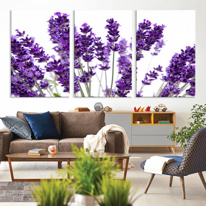 84456-MGV-CV-36X24-Lavender Wall Art – Botanical Canvas Print Featuring Purple Floral Stems, Fresh Nature Inspired Artwork for Living Room, Bedroom,