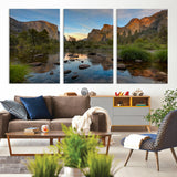 55893831-MGV-CV-36X24-Yosemite Valley Wall Art Canvas Print, Framed El Capitan Art Picture Print, Sierra Landspace Perfect Rustic Nature Decor Artwork
