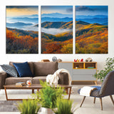 86772247-MGV-CV-36X24-Autumn Mountains Wall Art Canvas Print, Framed Fall Foliage Art Picture Print, Vibrant Hills Perfect Vibrant Nature Decor Artwork