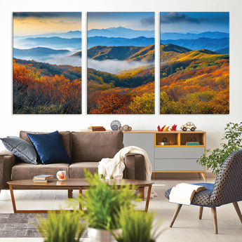 86772247-MGV-CV-36X24-Autumn Mountains Wall Art Canvas Print, Framed Fall Foliage Art Picture Print, Vibrant Hills Perfect Vibrant Nature Decor Artwork