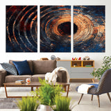 10017879-MGV-CV-36X24-Wood Tree Ring Wall Art Canvas Print, Framed Natural Wood Art Picture Print, Rustic Tree Slice Perfect Rustic Decor Artwork