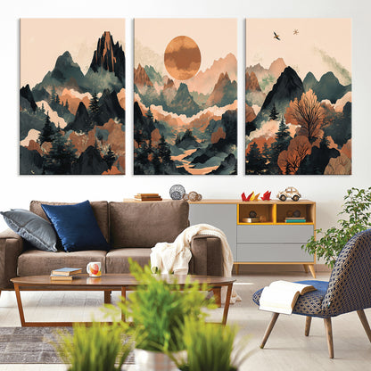 46509506-MGV-CV-36X24-Mountain Wall Art – Sunset Canvas Print, Nature Inspired Artwork, Scenic Wall Decor for Living Room, Bedroom, Office