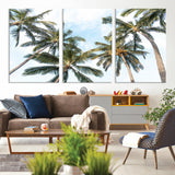 87247012-MGV-CV-36X24-Skyward Palm Trees Wall Art Canvas Print, Framed Tropical Sky Art Picture Print, Coconut Palm Perfect Tropical Skyview Decor