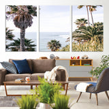 51404565-MGV-CV-36X24-Palm Trees Wall Art Canvas Print, Framed Ocean Breeze Art Picture Print, Coastal View Perfect Tropical Coastal Decor Artwork