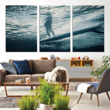71192524-MGV-CV-36X24-Submerged Surf Wall Art Canvas Print, Framed Underwater Perspective Art Picture Print, Ocean Surf Perfect Coastal Adventure Decor