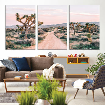 12540952-MGV-CV-36X24-Joshua Tree Park Wall Art Canvas Print, Framed Desert Road Art Picture Print, Sunset Drive Perfect Southwestern Boho Decor Artwork